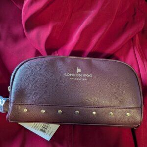 London Fog Nora Cosmetic Case Studded LFF23801 10" x 4" x 6" plum color new